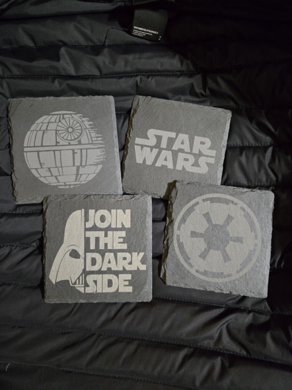 Star Wars‎ Black Slate Coaster Set with Gray Etched Designs